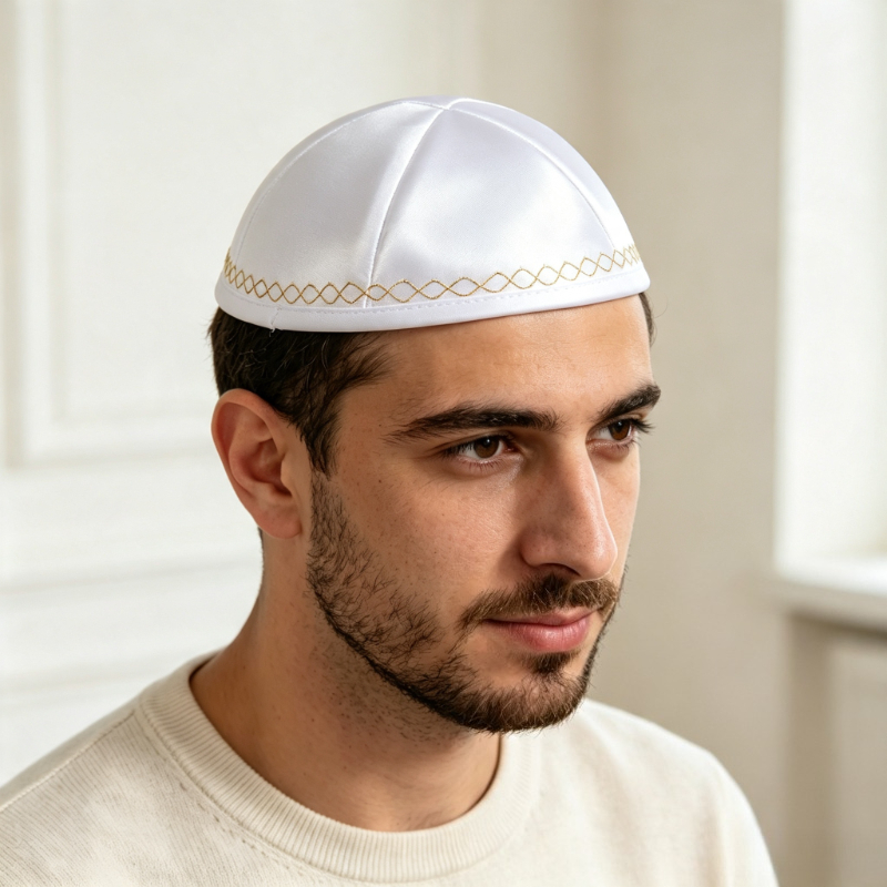 White Satin Jewish Kippah with - đánh giá và giá Skull Cap Helmet Liner