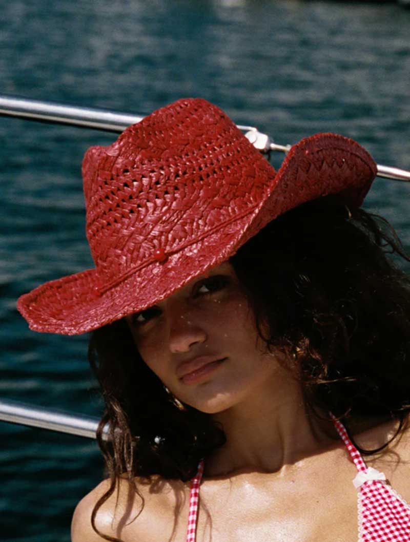 Cowboy hat red hand-painted su - đánh giá và giá Cowboy Hat Straw
