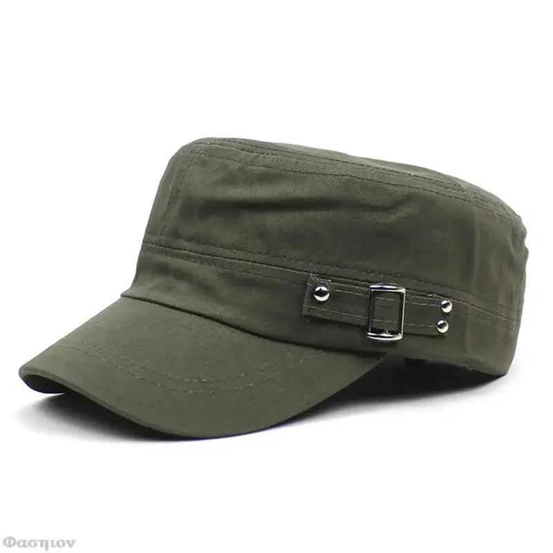 Army Cap Men Women Pure Color  - đánh giá và giá Snapback Hat Flat