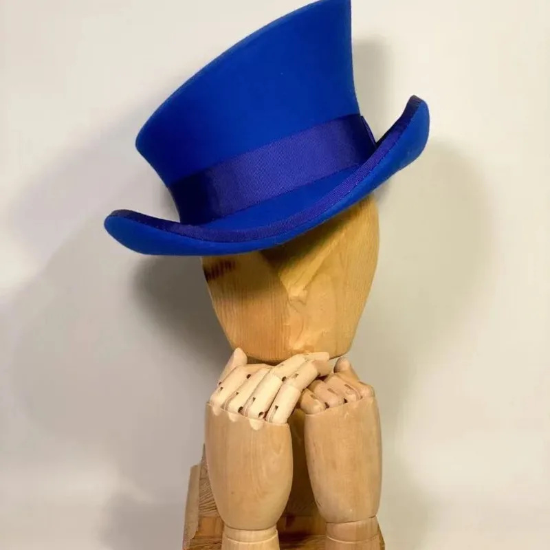 Wool Felt Top Hat Blue Ribbon  - đánh giá và giá Fedora Hat Wool